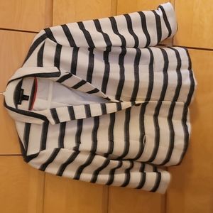 Navy and white stripped blazer